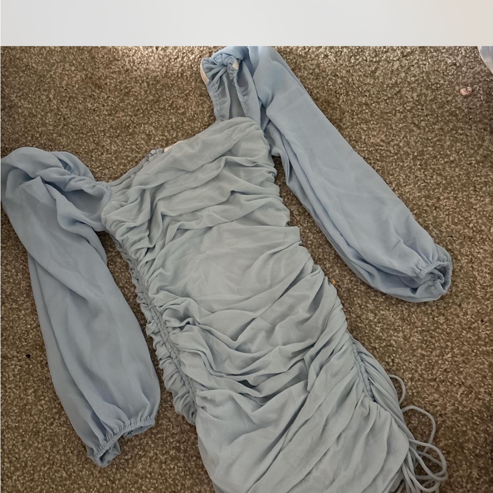 Hello Molly Light Blue Long Sleeve Dress